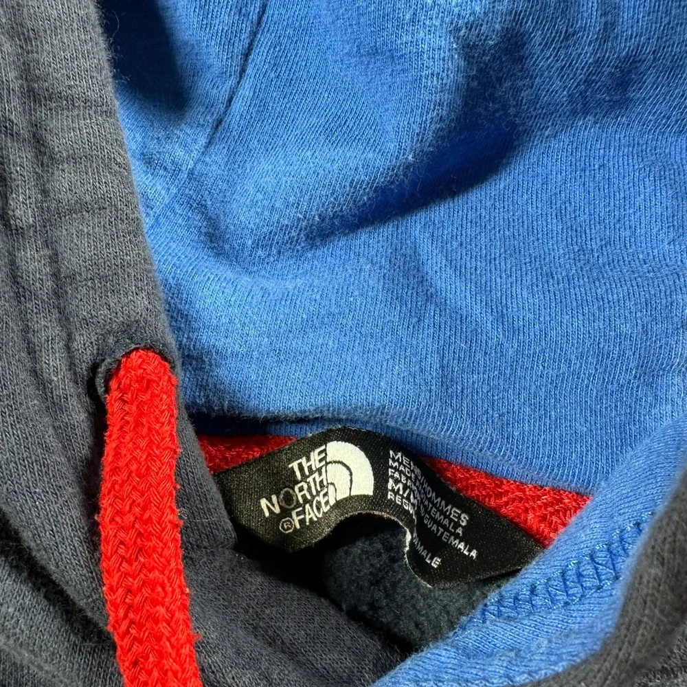 The North Face Hoodie‎ Mens Medium Navy Blue Graphic Fleece Pullover Sweatshirt